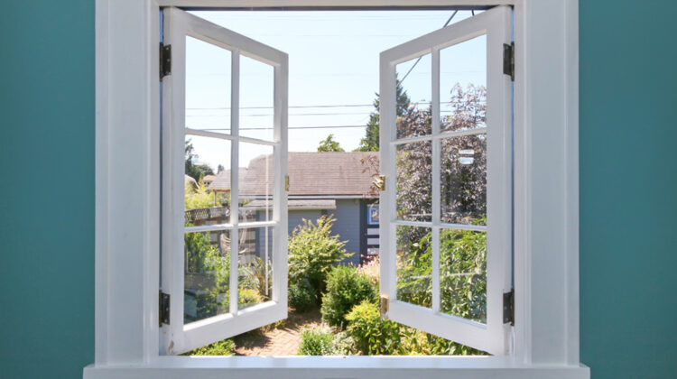 An open residential house window