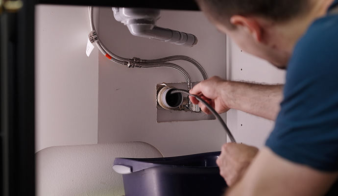 Expert cleaning clogged basin pipe